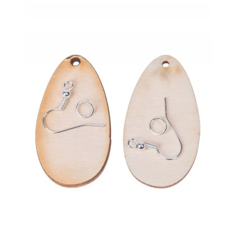 Dřevěné náušnice - Plné vajíčko