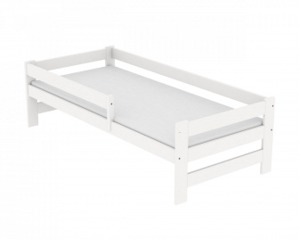 Postel KOUBA z masivu borovice 160x80 cm - BÍLÁ + rošt ZDARMA