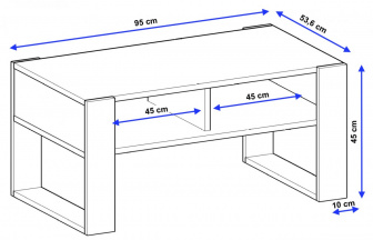 Konferenční stolek Crespo loft 95 - dub bardolino/černá