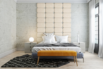 Čalouněný nástěnný panel Classic plus 60/30/5 cm - krémová