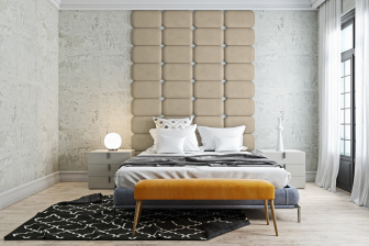 Čalúnený nástenný panel Classic plus 30/30/5 cm - béžová