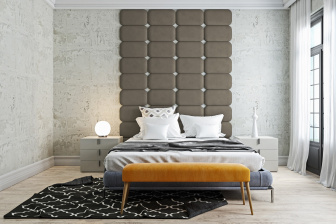 Čalouněný nástěnný panel Classic plus 40/30/5 cm - šedobéžová