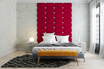 Čalouněný nástěnný panel Classic plus 40/30/3 cm - rubínová