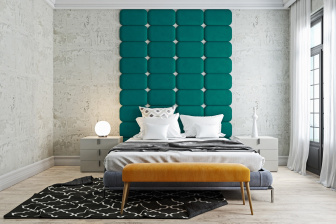 Čalúnený nástenný panel Classic plus 40/30/3 cm - tyrkysová