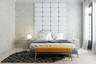 Čalouněný nástěnný panel Classic plus 30/30/3 cm - šedozelená