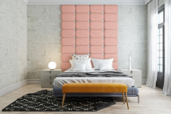 Čalouněný nástěnný panel Classic plus 30/30/3 cm - světle růžová