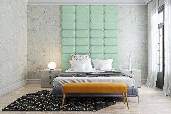 Čalouněný nástěnný panel Classic plus 60/30/3 cm - mátová