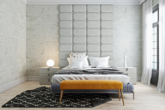 Čalouněný nástěnný panel Classic plus 60/30/5 cm - popelavá