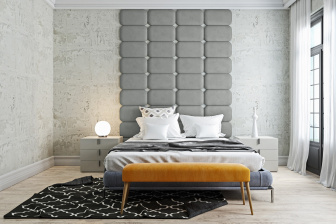 Čalouněný nástěnný panel Classic plus 30/30/3 cm - šedá