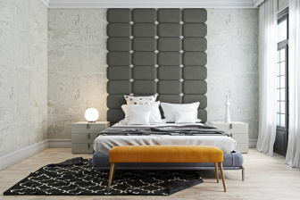 Čalouněný nástěnný panel Classic plus 30/30/5 cm - tmavě šedá