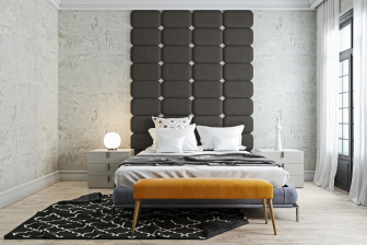 Čalúnený nástenný panel Classic plus 40/30/3 cm - grafitová