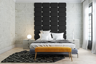 Čalouněný nástěnný panel Classic plus 40/30/3 cm - černá