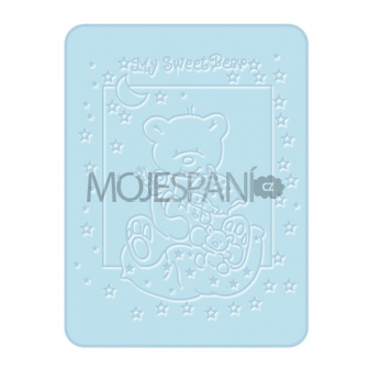 Dětská plyšová deka méďa modrá