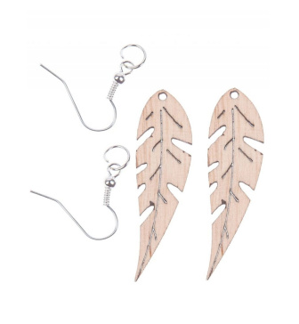 Dřevěné náušnice - Lístky