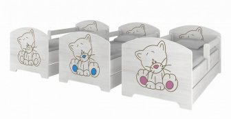 Postel 160/80 cm + matrace + rošt kočička norská borovice