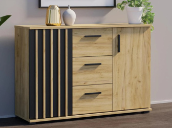 Komoda Montana dub craft/černá 120 cm