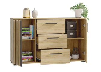 Komoda Montana dub craft/černá 140 cm