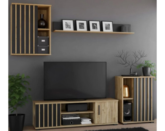 Komoda Montana dub craft/čierna 60 cm