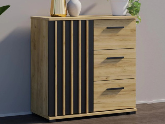 Komoda Montana dub craft/čierna 80 cm