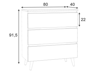 Komoda Norge v škandinávskom štýle - 80 cm
