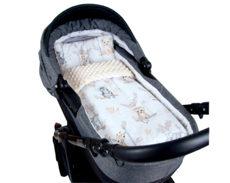 Vankúšik + deka do kočíka minky - safari na hojdačke