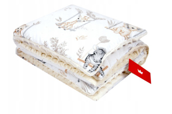 Vankúšik + deka do kočíka minky - safari na hojdačke