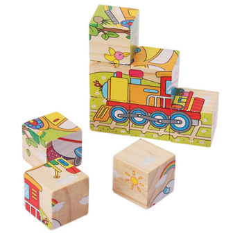 Drevené kostky dopravné prostriedky