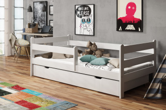 Posteľ KÚBA 180x80 cm - BIELA + šuplík + rošt ZADARMO