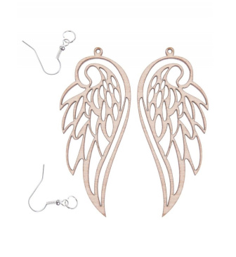 Dřevěné náušnice - Andělská křídla