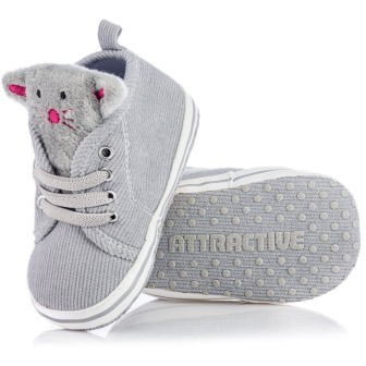 Dojčenské capáčky, tenisky 0-6 mesiacov KTR 017 - grey