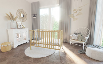 Postýlka s kompletní výbavou koronka zelená