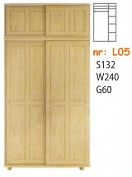 Skříň masiv borovice L05 posuvné dveře