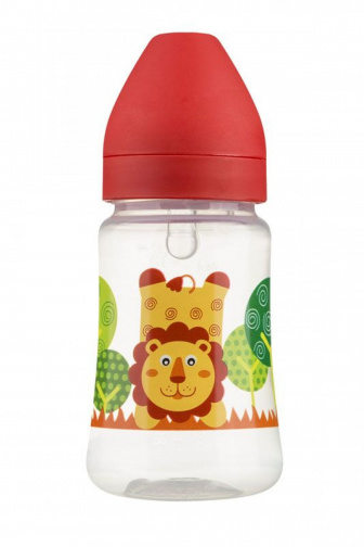 Láhev se širokým hrdlem 250 ml červená - lev