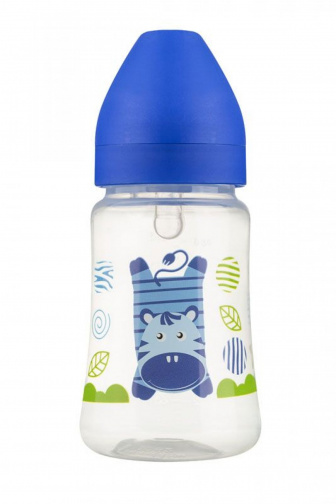 Láhev se širokým hrdlem 250 ml modrá zebra