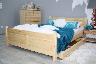 Postel Lenka 140 x 200 cm masiv  borovice - PŘÍRODNÍ + rošt ZDARMA