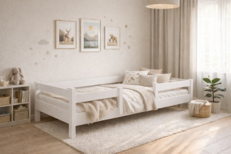 Rastúca posteľ Tobi biela 90x200 cm + zónový matrac Kaira 14 cm + rošt