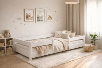 Rastúca posteľ Tobi biela 90x200 cm + zónový matrac Kaira 14 cm + rošt