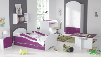 Postel Leoš 160/80 cm + šuplík + matrace - výběr barev