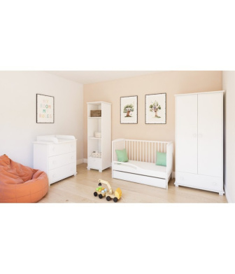 Postieľka Leon 2v1 120/60 cm biela so šuplíkom