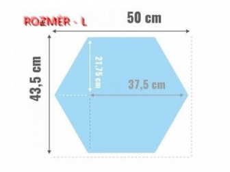 Čalúnený nástenný panel plot Hexagon 30 x 26 x 5 cm tyrkysová