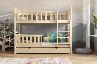 Poschodová posteľ Miloš 200/90 cm + zásuvky + rošty