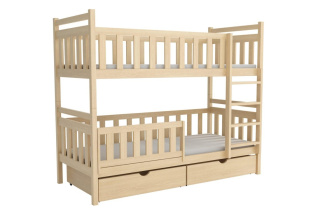 Poschodová posteľ Miloš 200/90 cm + zásuvky + rošty