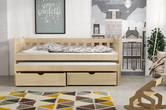 Posteľ masív Ríša 200x90 cm + šuplíky+rošty