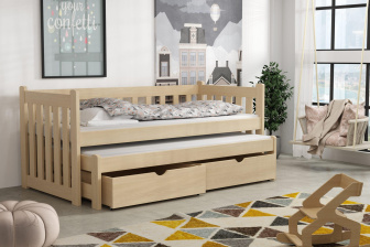 Postel masiv výsuv Ríša 180x80 cm + šuplíky+rošty