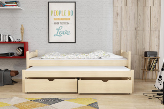 Postel masiv Dušan 180x80 cm + šuplíky+rošty
