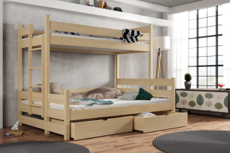 Patrová postel Sahara 200 x 90/140 cm + šuplíky + rošty