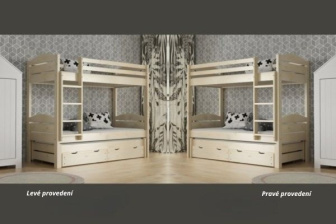 Poschodová posteľ Lukas - ŠEDÁ + rošty ZADARMO