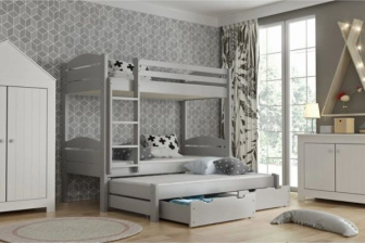 Patrová postel Lukas - ŠEDÁ + rošty ZDARMA