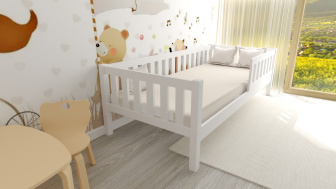 Postel Montessori Matylda 90x200 cm - BÍLÁ + rošt ZDARMA