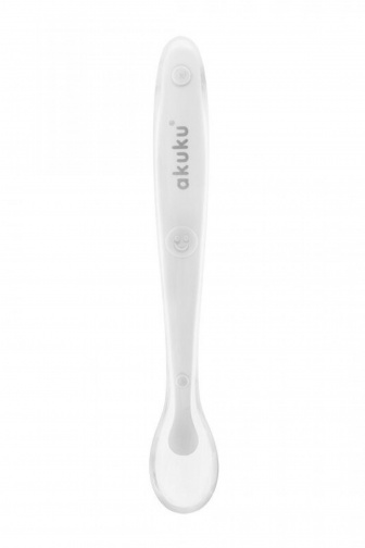 Lžička se silikonovou koncovkou bílá